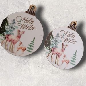 2  Deer Christmas Ornaments